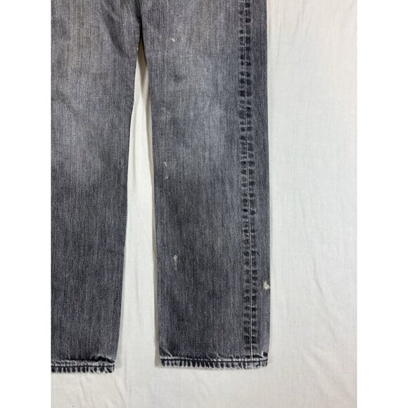 Levi’s 501 Jeans Mens 32x32 Black Denim Button Fly Straight Leg Regular 29x29 - Picture 3 of 9